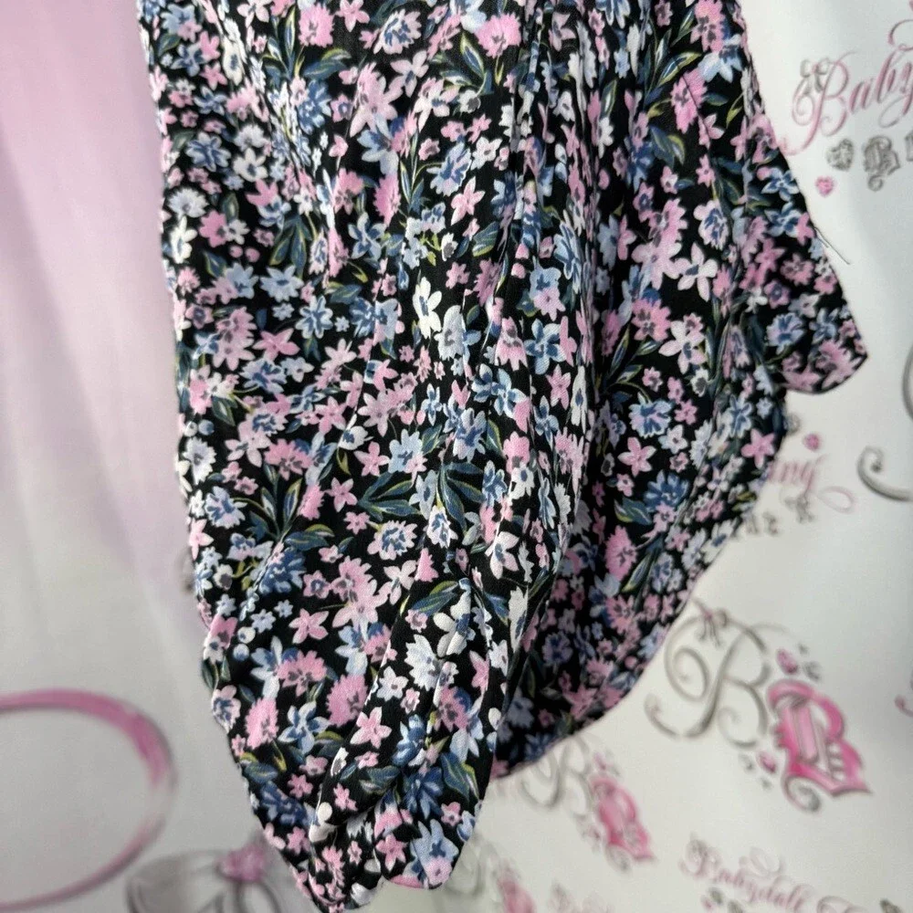 Bag tote shoulder slouchy flowers Floral Black and Pink Women's Hobo Bag